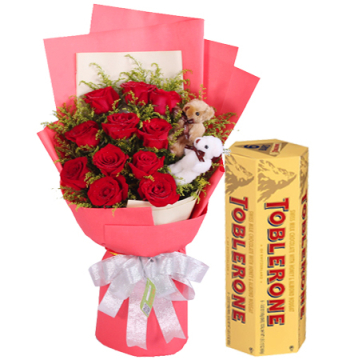 buy 12 red roses with toblerone 6 bar manila