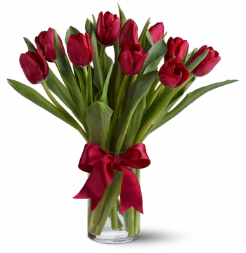 Red Tulip with Vase Send to Manila Philippines