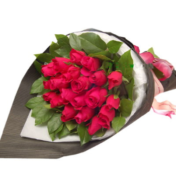 24 Red Roses with Greenery Bouquet