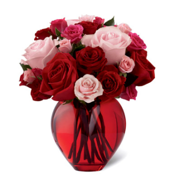 Classic Red and Pink Roses Vase Send to Manila Philippines