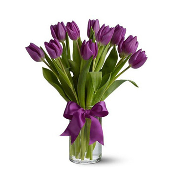 Purple Tulip with Vase Send to Manila Philippines