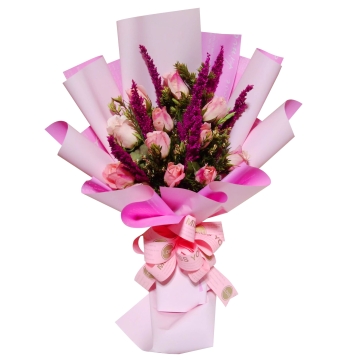 Valentines 24 Pink Roses Bouquet Delivery Manila