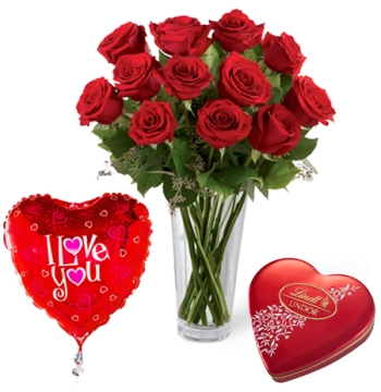 buy red roses heart balloon with heart chocolates box manila