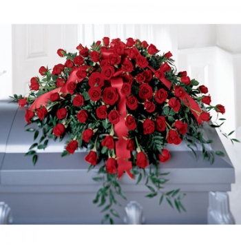 Red Casket Spray Send to Manila Philippines