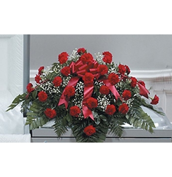 Funeral Carnation Casket Arrangement Send to Manila Philippines