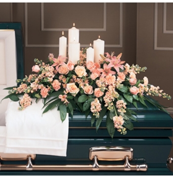 Peaceful Pink Casket Spray Send to Manila Philippines