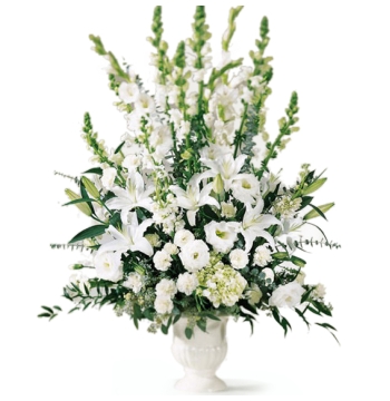 White and Green Sympathy Send to Manila Philippines