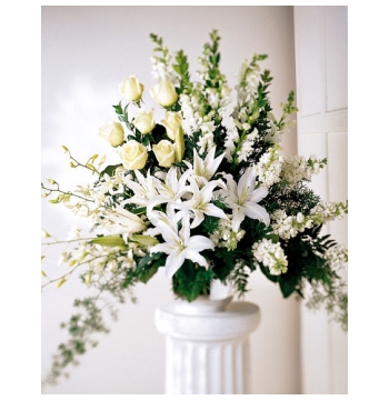 White and Green Arrangement Send to Manila Philippines