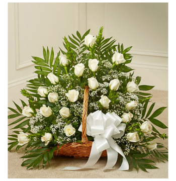 Delicate White Roses Basket Delivery to Manila Philippines