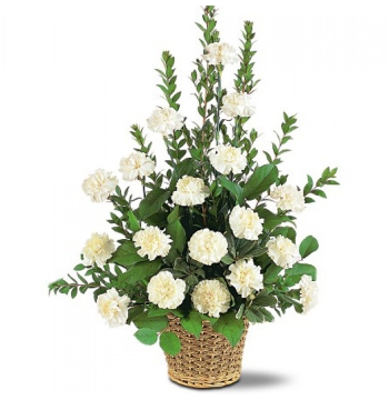 White Simplicity Funeral Basket Send to Manila Philippines