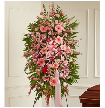 Pink Explosion Funeral Standing Spray Send to Manila Philippines