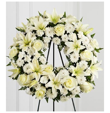 Lily Heavenly Funeral Wreath Arrangements Send to Manila Philippines