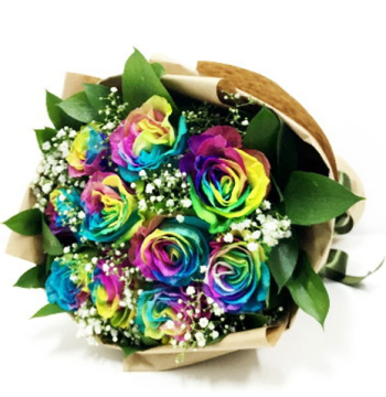 buy six rainbow roses bouquet manila