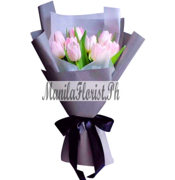 online 6 pink tulips bouquet manila