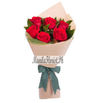 online 6 red roses bouquet manila