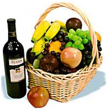 Christmas Fruits Wine Basket Send to Manila