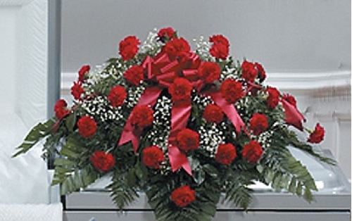 Funeral Carnation Casket Arrangement Send to Manila Philippines