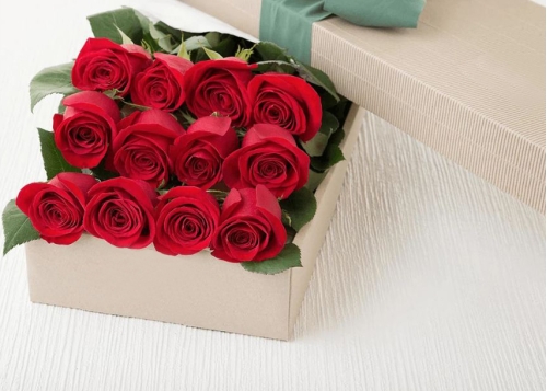 12 Hot Red Roses Box Send to Manila Philippines