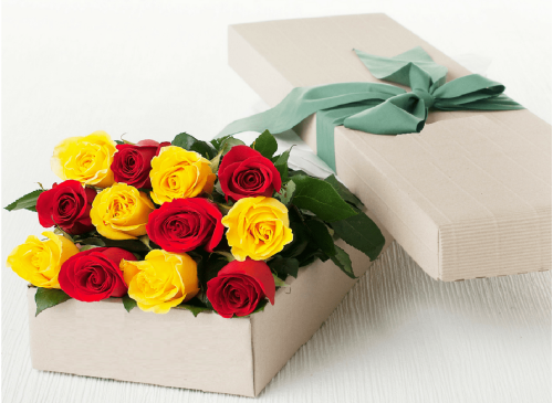 12 Hot Red Roses Box Send to Manila Philippines