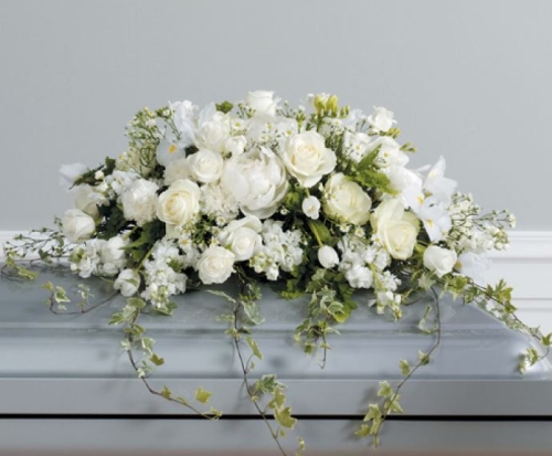 Pure White Casket Spray Send to Manila Philippines