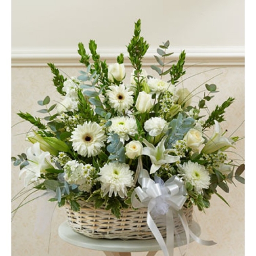 White Divinity Sympathy Basket Send to Manila Philippines