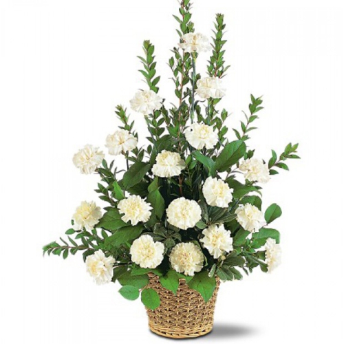 White Simplicity Funeral Basket Send to Manila Philippines