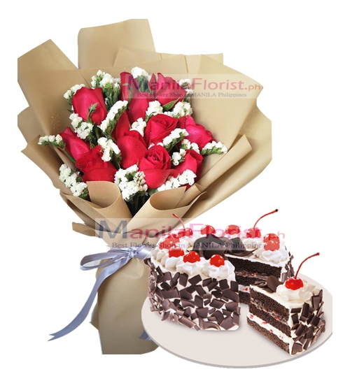 Valentines Gift Delivery Manila - Roses with Cake