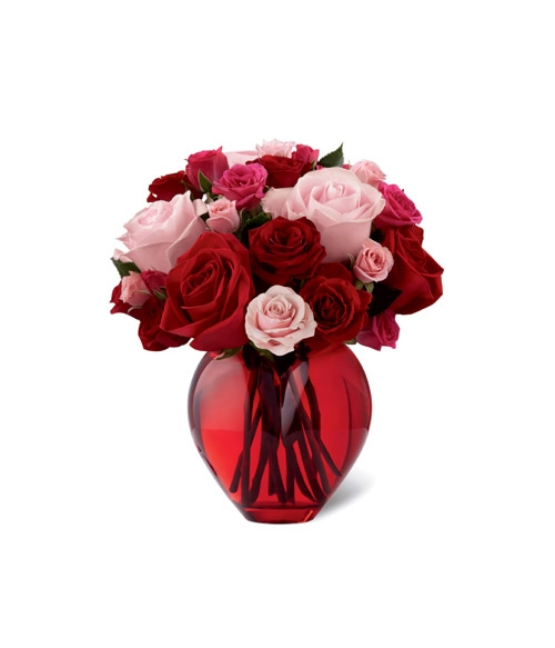 Classic Red and Pink Roses Vase Send to Manila Philippines