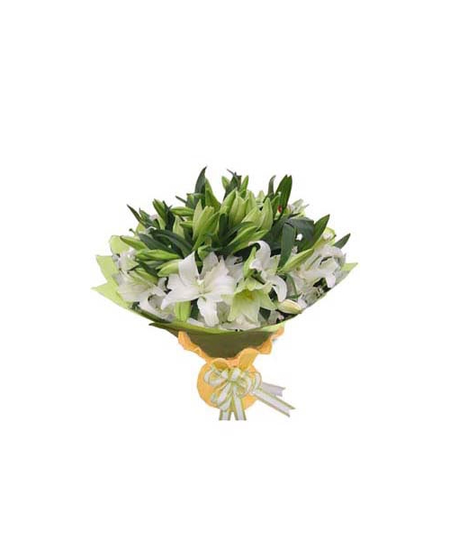 12 White lilies Bouquet Send to Manila Philippines