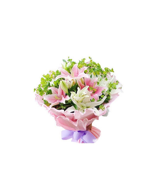 5 White lilies and 4 Pink lilies Send to Manila Philippines