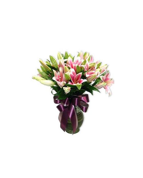 6 longs Pink lilies Send to Manila Philippines