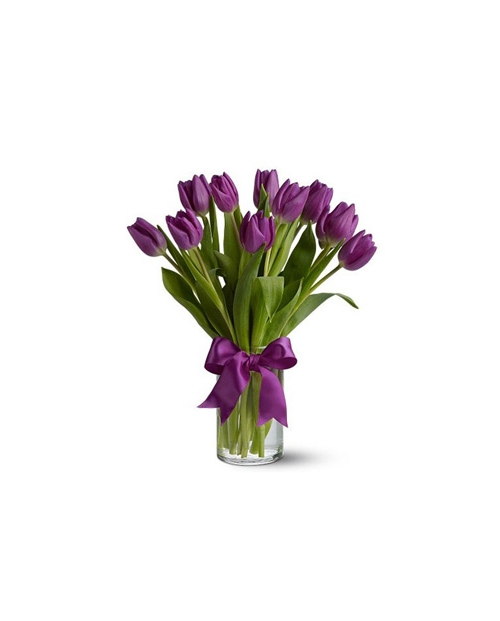 Purple Tulip with Vase Send to Manila Philippines