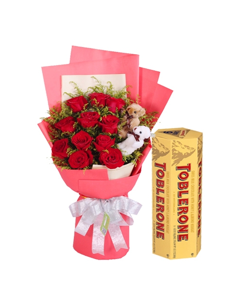 buy 12 red roses with toblerone 6 bar manila