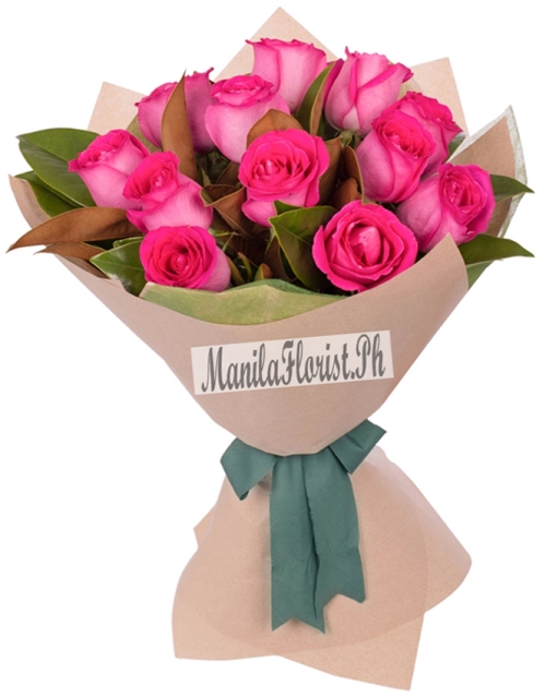 12 pink roses bouquet manila