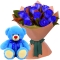 12 Blue Roses with Blue Bear Send to Manila